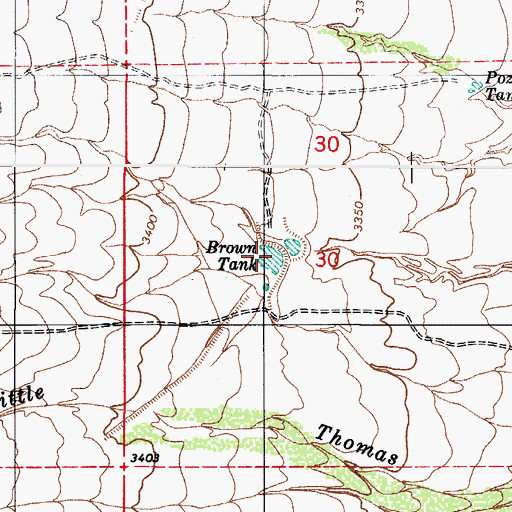 Topographic Map of Brown Tank, AZ