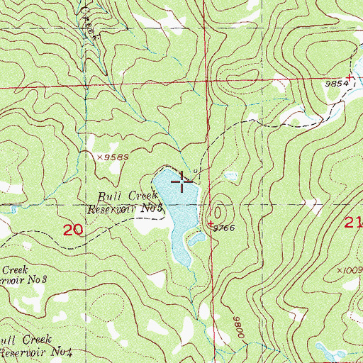 Topographic Map of Bull Creek Number 5 Dam, CO