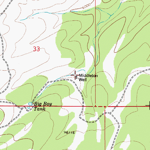 Topographic Map of Middleton Well, NM