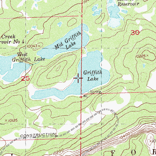 Topographic Map of Griffith Lake, CO