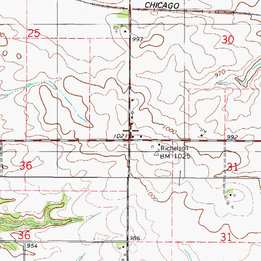 Topographic Map of Elwell Post Office (historical), IA
