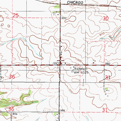 Topographic Map of Elwell Post Office (historical), IA