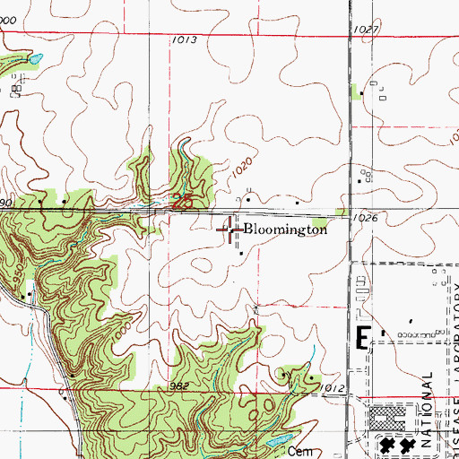 Topographic Map of Camden Post Office (historical), IA