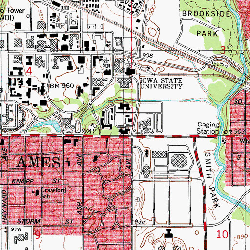 Topographic Map of Andrews House, IA