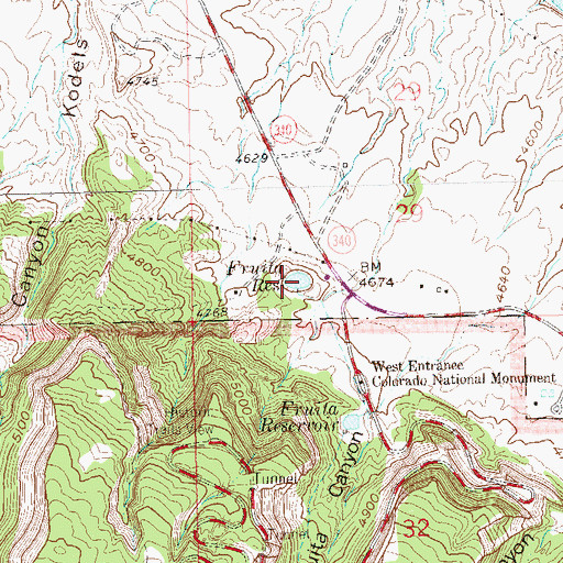 Topographic Map of Fruita Settling Basin Number 2 Reservoir, CO