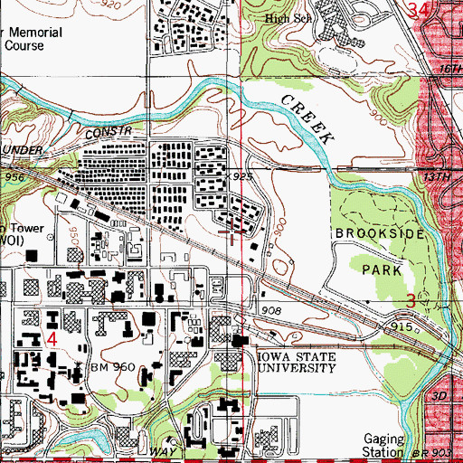 Topographic Map of Transportation Services Building, IA