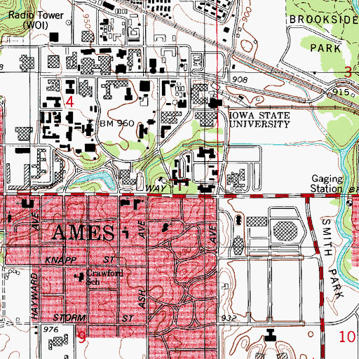 Topographic Map of Birch Hall, IA