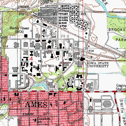 Topographic Map of Food Sciences Building, IA
