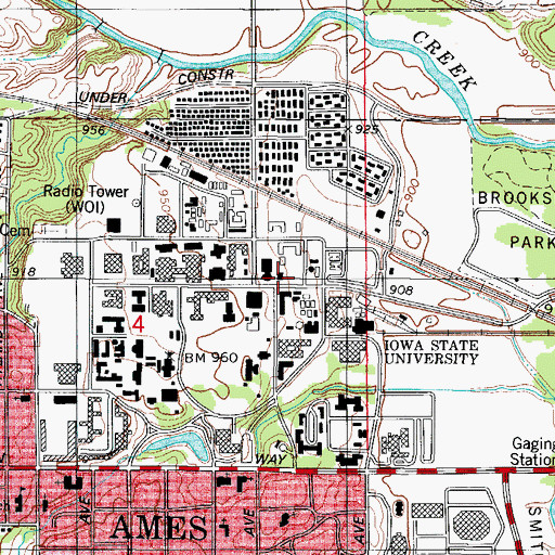 Topographic Map of National Swine Research Center, IA