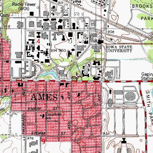 Topographic Map of Presidents House, IA