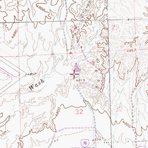 Topographic Map of Hartman Retention Dam, CO