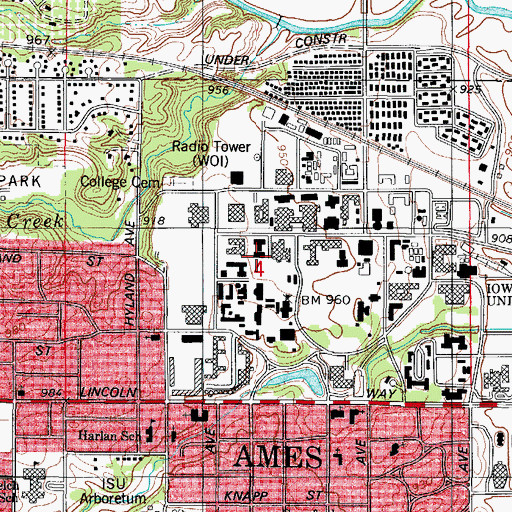Topographic Map of Atanasoff Hall, IA