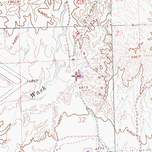 Topographic Map of Hartman Retention Reservoir, CO