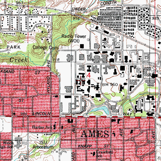 Topographic Map of Engineering Research Institute, IA