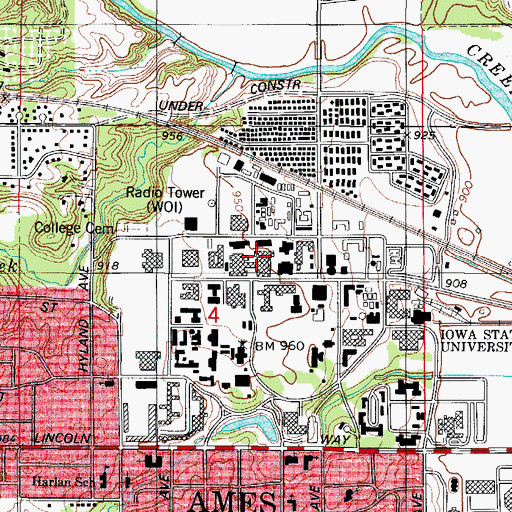 Topographic Map of Wilhelm Hall, IA