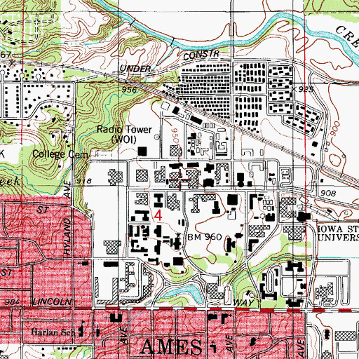 Topographic Map of Office and Lab Building, IA