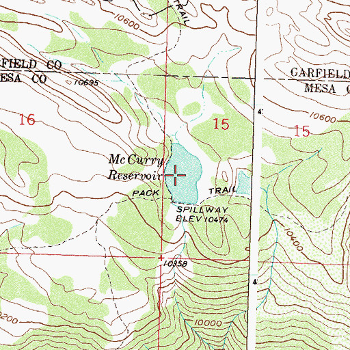 Topographic Map of McCurry Reservoir, CO