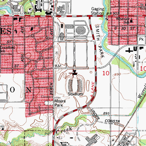 Topographic Map of Olsen Building, IA