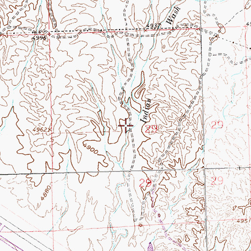 Topographic Map of Indian Wash Detention Reservoir, CO