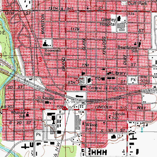 Topographic Map of Ames Police Department, IA