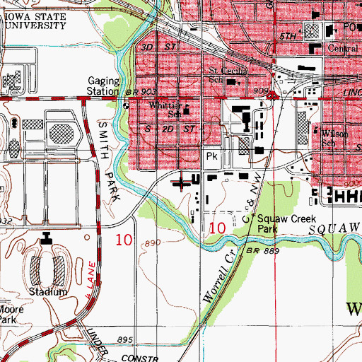 Topographic Map of Riverside Manor, IA