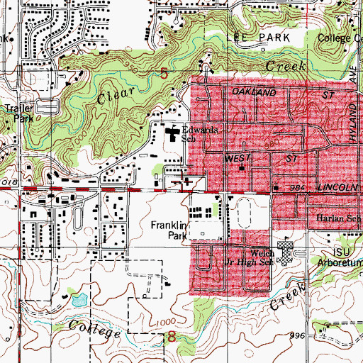 Topographic Map of McFarland Eye Center, IA