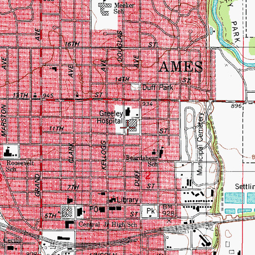 Topographic Map of Ames Pathology Center, IA