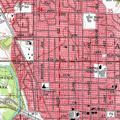 Topographic Map of Korean United Methodist Church, IA