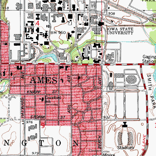 Topographic Map of University Lutheran Congregational Church, IA