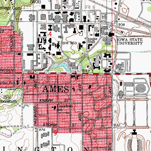 Topographic Map of Saint Thomas Aquinas Catholic Church, IA