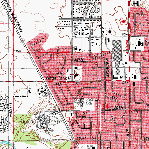 Topographic Map of Calvary United Methodist Church, IA