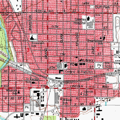 Topographic Map of First Christian Church, IA