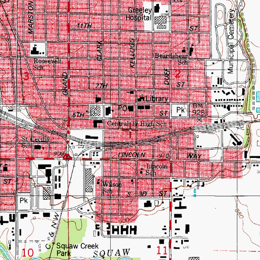 Topographic Map of Ames Four Square Church, IA