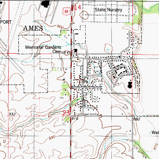 Topographic Map of Teagarden Park, IA
