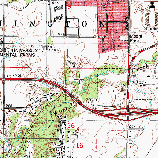 Topographic Map of Gateway Hills Park, IA