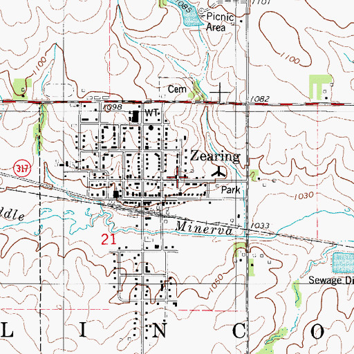 Topographic Map of Cornerstone Church of Christ, IA