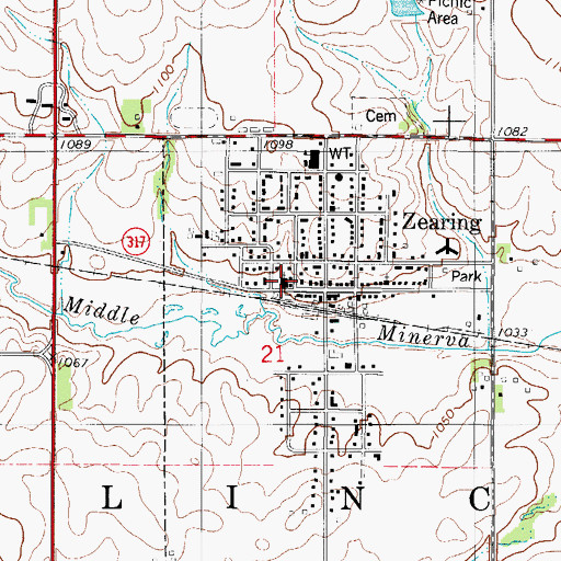 Topographic Map of Zearing Christian Church, IA