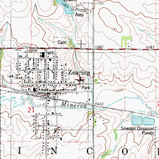 Topographic Map of Colonial Manor of Zearing, IA