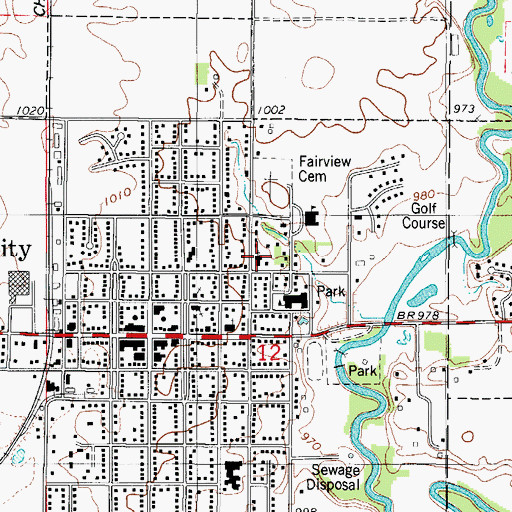 Topographic Map of Saint Petri Lutheran Church, IA