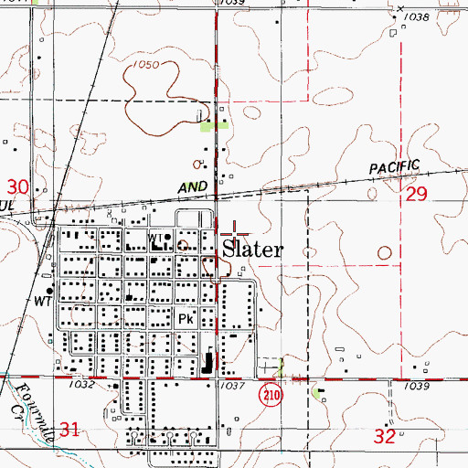 Topographic Map of West Elementary School, IA