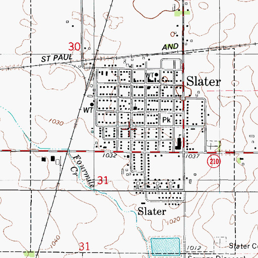 Topographic Map of United Methodist Church, IA