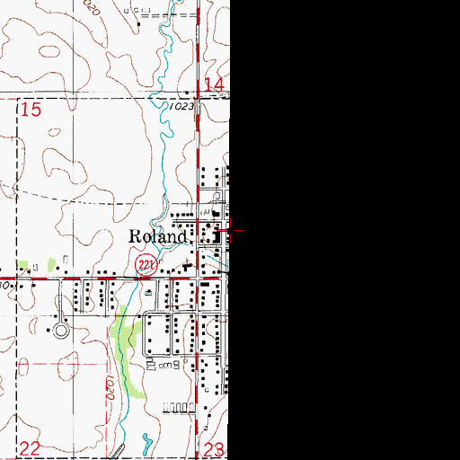 Topographic Map of Roland City Hall, IA