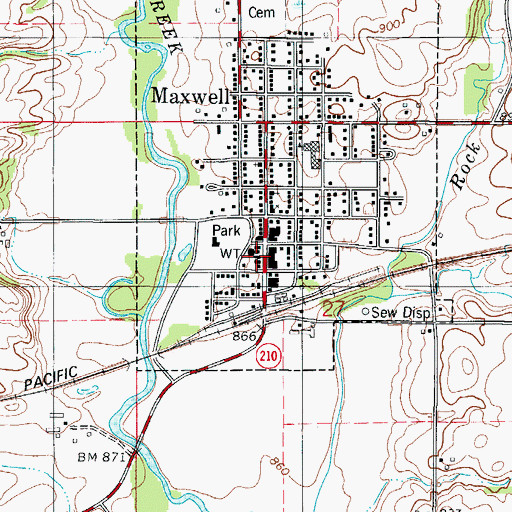 Topographic Map of Maxwell Post Office, IA