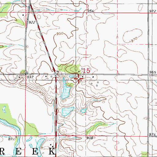 Topographic Map of Rolling Hills Mobile Home Park, IA