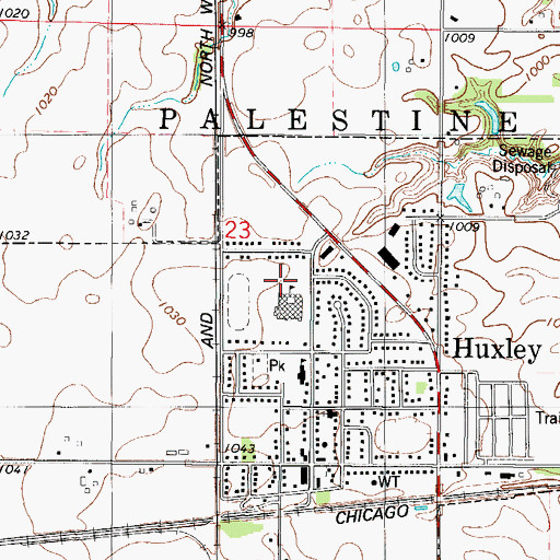 Topographic Map of Huxley Police Department, IA