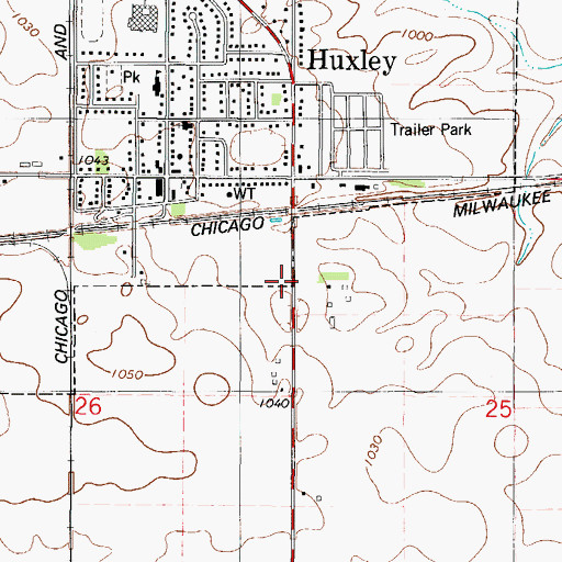 Topographic Map of Huxley Family Physicians Center, IA