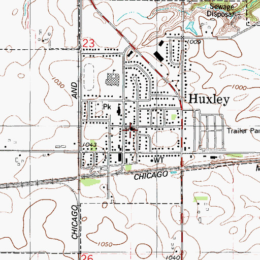Topographic Map of Fjeldberg Lutheran Church, IA
