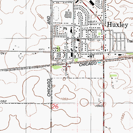 Topographic Map of Railroad Park, IA