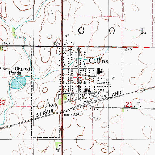 Topographic Map of Farmers Elevator Company Elevator, IA