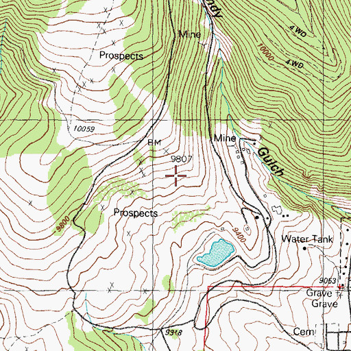 Topographic Map of Upper Homestake Tailings Pond Dam, CO